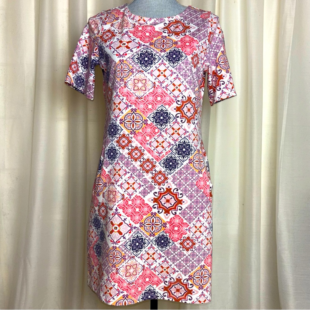 Sahalie Floral Block Print Sheath Dress